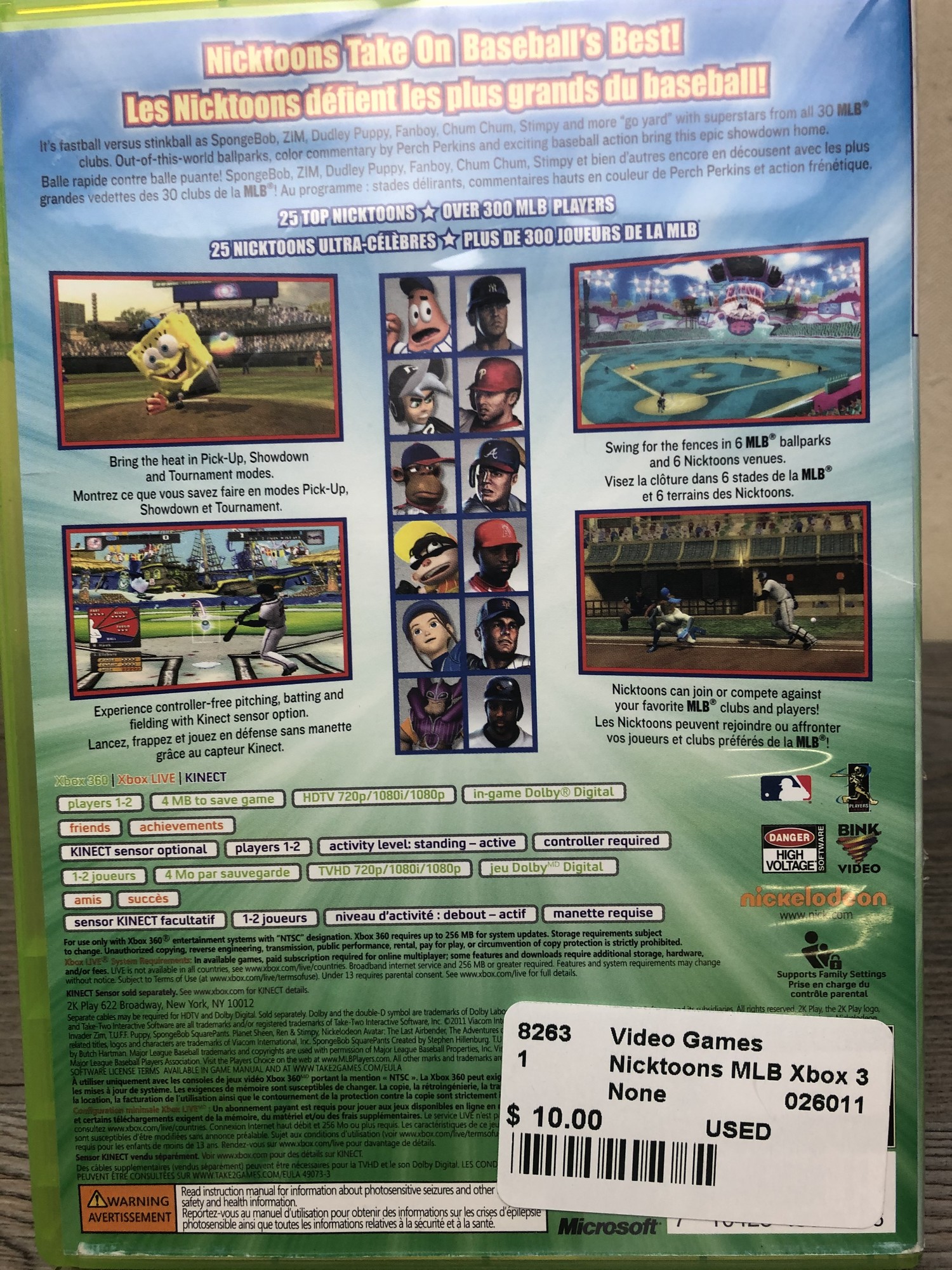 Nicktoons MLB Xbox 360 Twice As Nice